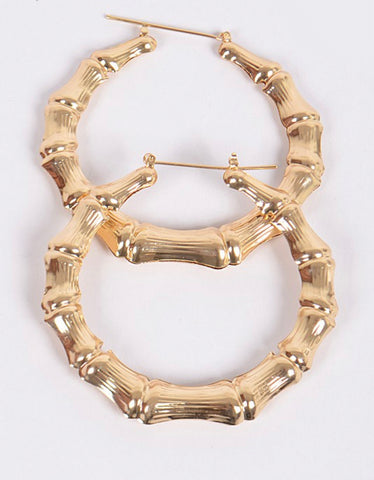 Bamboo - Gold Hoop Earrings
